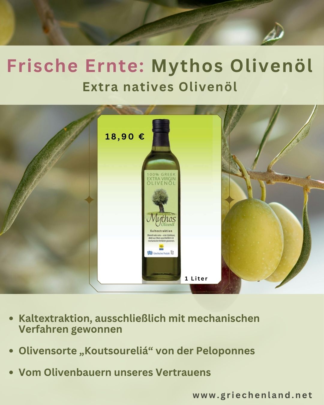 Werbung neues Olivenöl