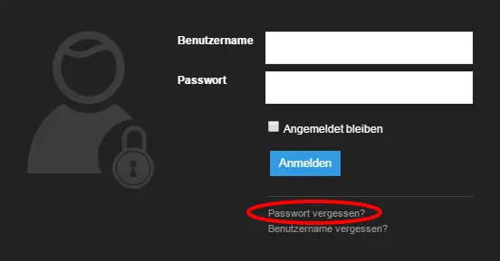 nutzerkonto passwort vergessen