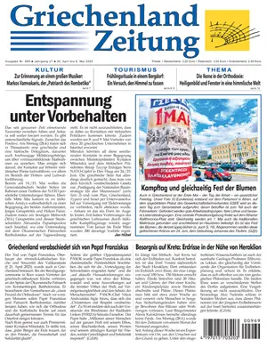 Bild der Titelseite der Griechenland Zeitung Ausgabe 969