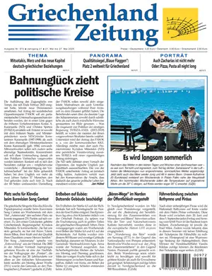 Bild der Titelseite der Griechenland Zeitung Ausgabe 972