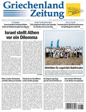 Bild der Titelseite der Griechenland Zeitung Ausgabe 973