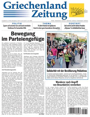 Bild der Titelseite der Griechenland Zeitung Ausgabe 976