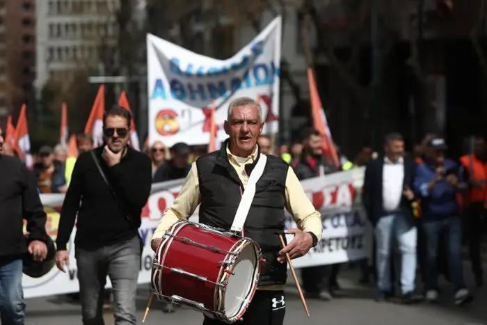 Unser Archivfoto (© Eurokinissi) entstand während einer Demonstration im April.