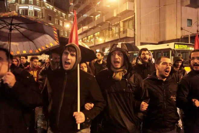 Erste Proteste von links in Griechenland