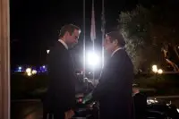 Unsere Fotos (© Pressebüro des Ministerpräsidenten / Dimitris Papamitsos) entstanden am Dienstag (19.10.) im Amtssitz des Ministerpräsidenten Kyriakos Mitsotakis im Rahmen eines Dreiländertreffens zwischen Griechenland, Zypern und Ägypten.