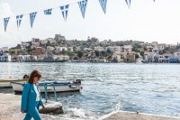 Unser Foto (© Eurokinissi) zeigt Staatspräsidentin Katerina Sakellaropoulou auf der Insel Kastellorizo.