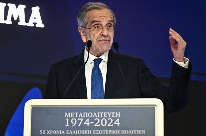 Unser Archivfoto (© Eurokinissi) zeigt den ehemalige ehemaligen Premierminister Antonis Samaras.