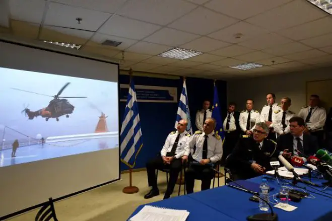 Unser Archivfoto (© Eurokinissi) entstand Ende Dezember 2014 während einer Pressekonferenz des griechischen Ministeriums für Handelsschifffahrt über die „Norman Atlantic“.