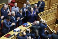 Unser Foto (© Eurokinissi) entstand am Donnerstagabend im Parlament.