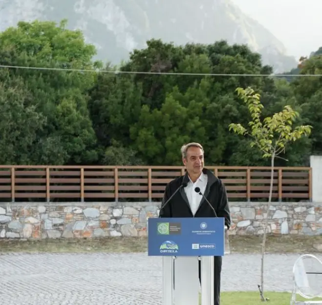 Unser Foto (© Jürgen Weidner) zeigt Ministerpräsident Kyriakos Mitsotakis in Litochoro
