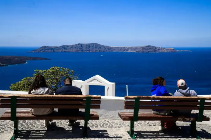 Unser Archivfoto (© Eurokinissi) entstand auf der Insel Santorini.