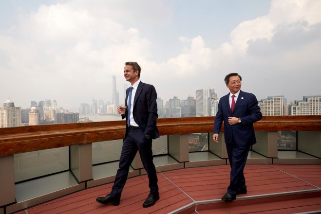 Unsere Fotos (© Pressebüro des Ministerpräsidenten) entstanden während des Besuches des griechischen Ministerpräsidenten Kyriakos Mitsotakis in Shanghai.