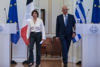 Unsere Fotos (© Eurokinissi) entstanden am Dienstag (6.9.) während eines offiziellen Besuchs der französischen Außenministerin Catherine Colonna in Athen.