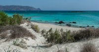 Foto (© Maria Bach): Der Elafonissi-Strand auf Kreta.