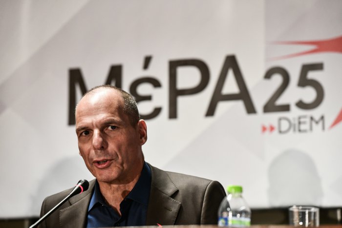 Unser Foto (© Eurokinissi) zeigt Janis Varoufakis während des Kongresses seiner Partei MeRA25 am vorigen Freitag in Athen. 