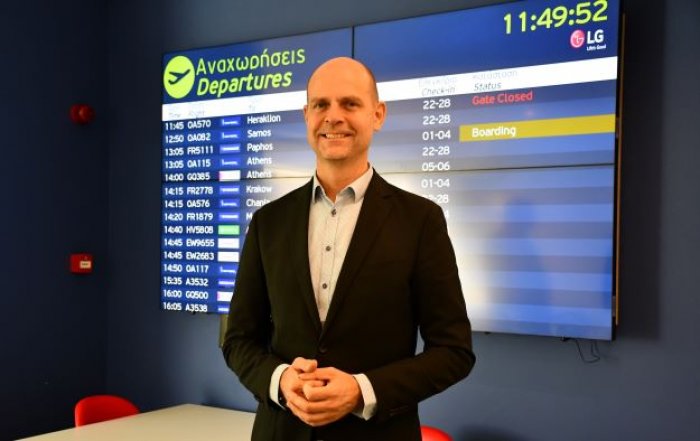 Unser Archivfoto (© Griechenland Zeitung / Jan Hübel) entstand im November 2021; es zeigt Alexander Zinell, den CEO von Fraport Greece.