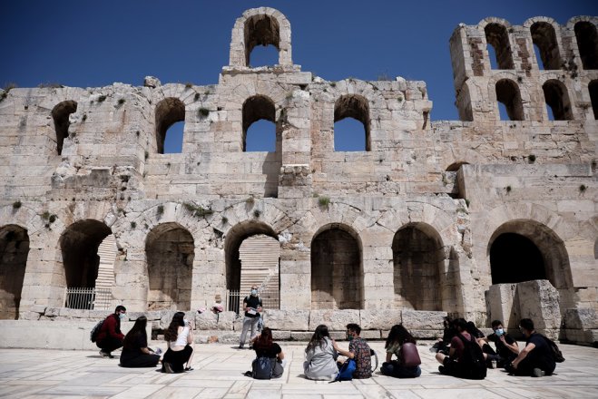 Unser Archivfoto (© Eurokinissi) entstand vor dem antiken Herodes Atticus Theater in Athen.