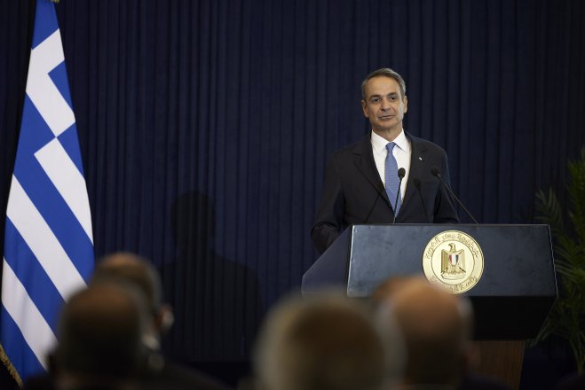 Besuch von Premierminister Kyriakos Mitsotakis in El Alamein in Ägypten  Foto (© Eurokinissi)