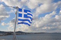 Foto (© Griechenland Zeitung / Jan Hübel): Die griechische Fahne.