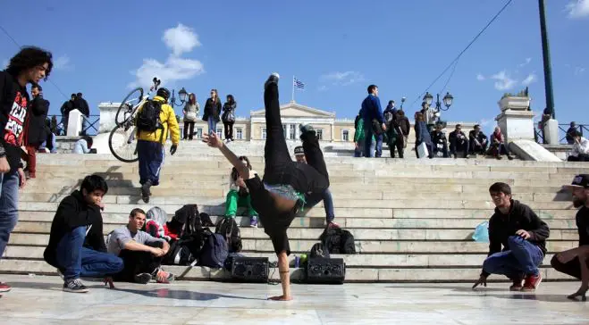 Unser Archivfoto (© Eurokinissi) entstand 2014 vor dem griechischen Parlament.