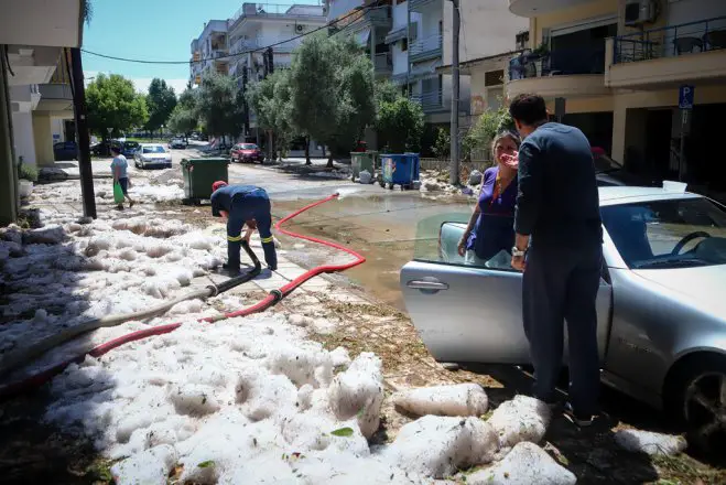 Unsere Fotos (© Eurokinissi) entstanden am Mittwoch (17.6.) in Drama.