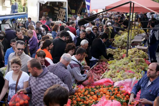 Unser Archivfoto (© Eurokinissi) entstand in einem Wochenmarkt in Athen.