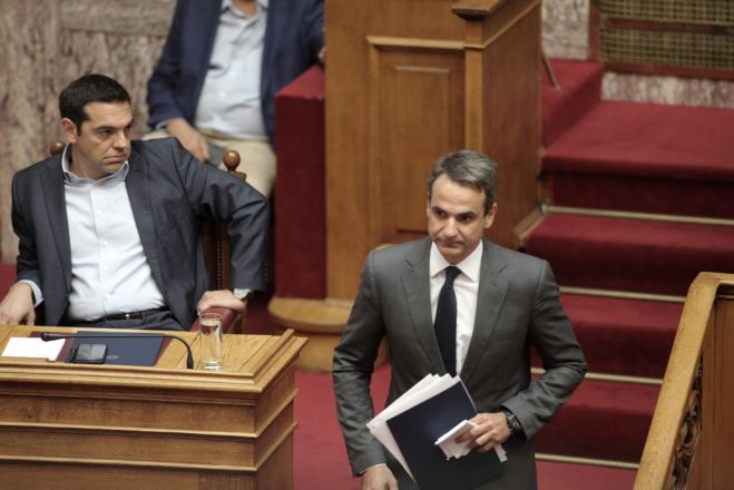 Unser Archivfoto (© Eurokinissi) zeigt Ministerpräsident Alexis Tsipras (l.) und Oppositionschef Kyriakos Mitsotakis.
