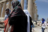 Flüchtlinge auf Lesbos demonstrieren für Freizügigkeit