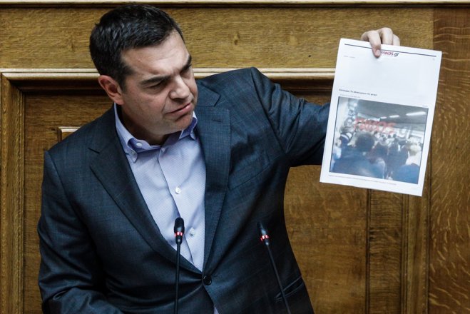 Unsere Archivfotos (© Eurokinissi) zeigen Oppositionschef Alexis Tsipras.