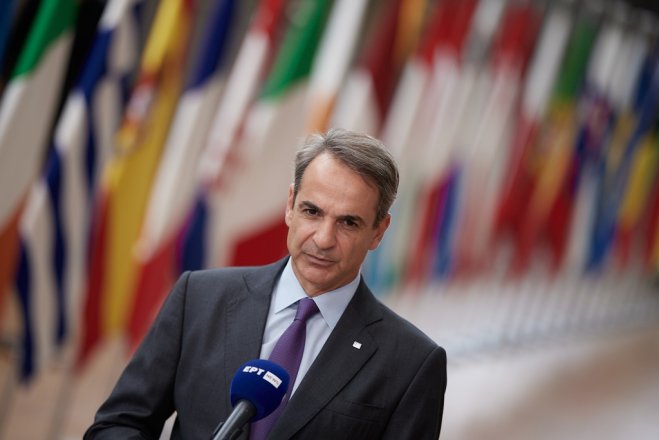 Unser Archivfoto (© Eurokinissi) zeigt Premierminister Kyriakos Mitsotakis in Brüssel.