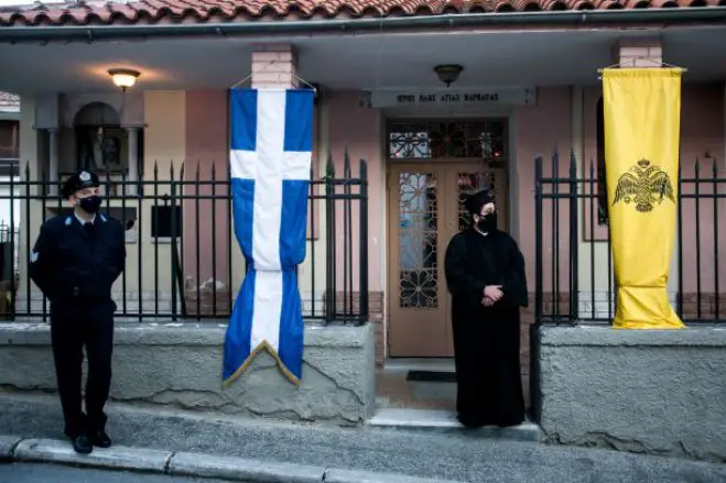 Unser Foto (© Eurokinissi) entstand in der nordgriechischen Stadt Drama.