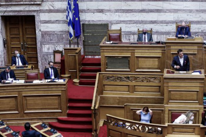 Unser Foto (© Eurokinissi) entstand am Sonntag (25.10.) im griechischen Parlament.
