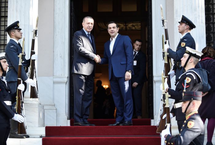 Unser Archivfoto (© Eurokinissi) zeigt den griechischen Ministerpräsidenten Alexis Tsipras (l.) und den türkischen Präsidenten Recep Tayyip Erdogan.