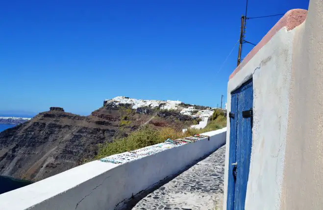 Unser Foto (© Griechenland Zeitung / Jan Hübel) wurde auf der Insel Santorini aufgenommen.