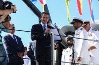 Unser Archivfoto (© Eurokinissi) zeigt Premier Mitsotakis während einer Veranstaltung der griechischen Marine.