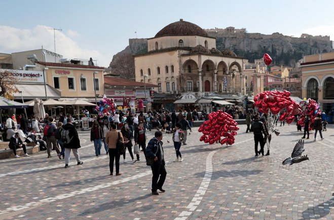 Unser Foto (© Eurokinissi) zeigt den Monastiraki-Platz in Athen.