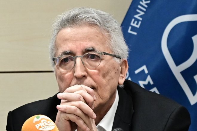 Unser Archivfoto (© Eurokinissi) zeigt den Präsidenten der Dachgewerkschaft der Privatangestellten (GSEE) Jannis Panagopoulos.