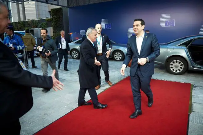 Unser Foto (© Eurokinissi) zeigt den griechischen Ministerpräsidenten Alexis Tsipras während des EU-Gipfeltreffens in Brüssel. 