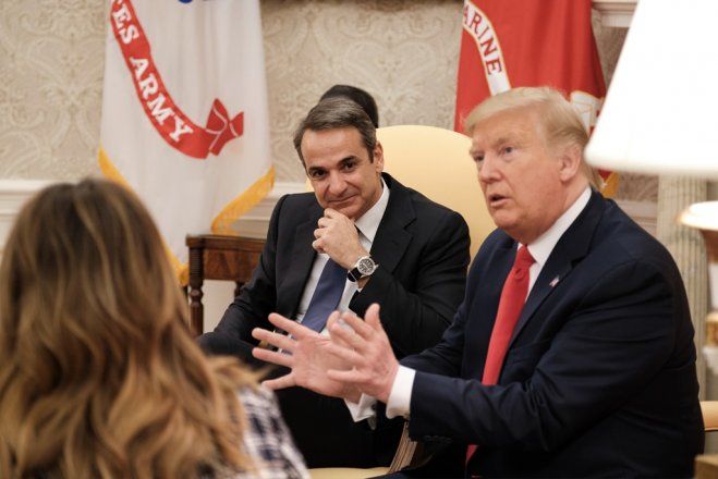 Unser Archivfoto (© Eurokinissi) entstand während eines früheren Treffens zwischen Premierminister Kyriakos Mitsotakis Donald Trump.