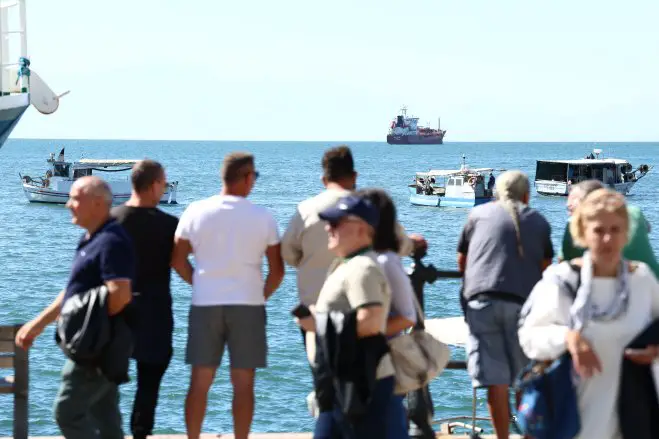 Unser Foto (© Eurokinissi) entstand während einer Protestaktion von Fischern in der nordgriechischen Metropole Thessaloniki. 