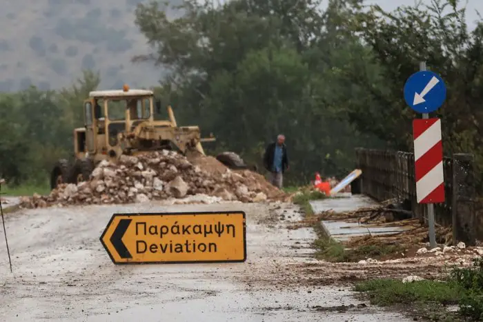 Unser Archivfoto (© Eurokinissi) entstand nach dem Unwetter „Daniel“ in Mittelgriechenland.