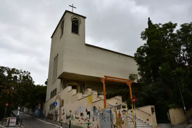 Foto (© Griechenland Zeitung / Jan Hübel): Die evangelische Christuskirche in Athen.