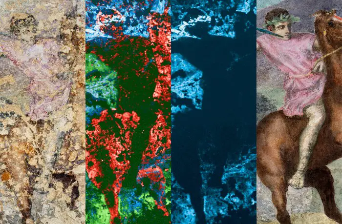 Künstliche Intelligenz kann auch, wie das Foto (© Eurokinissi) zeigt, bei der Analyse antiker Malereien eingesetzt werden.