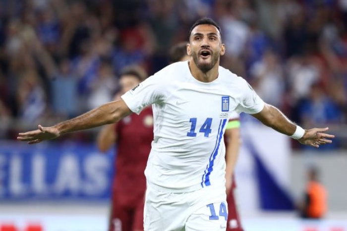 Pavlidis traf auch im Dress der Nationalmannschaft. (Foto: © Eurokinissi)