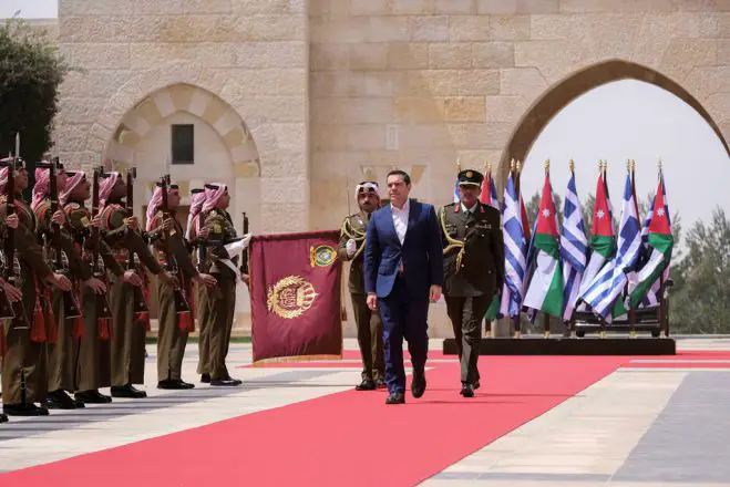 Unsere Fotos (Pressebüro des Ministerpräsidenten / Andrea Bonetti) entstanden am Sonntag in Amman.