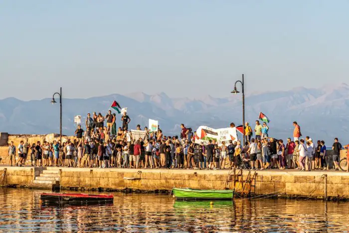 Kundgebung für Palästina in Koroni (© Alexander Kivrakidis)