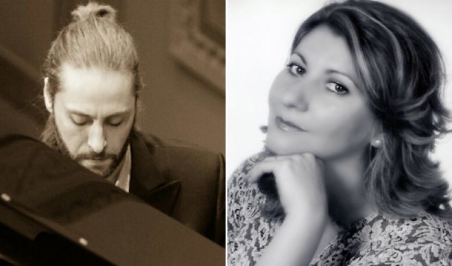 Die beiden Musiker Christina Giannakopoulou (Sopran) und Theodore Tzovanakis (Piano) geben das Konzert "Schubert Through the Eyes of Liszt" (Foto: © Megaron).