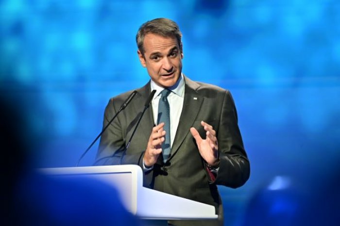 Ministerpräsident Kyriakos Mitsotakis bei seiner Rede anlässlich des 100-jährigen Jubiläums der EYDAP, Foto (© Eurokinissi)