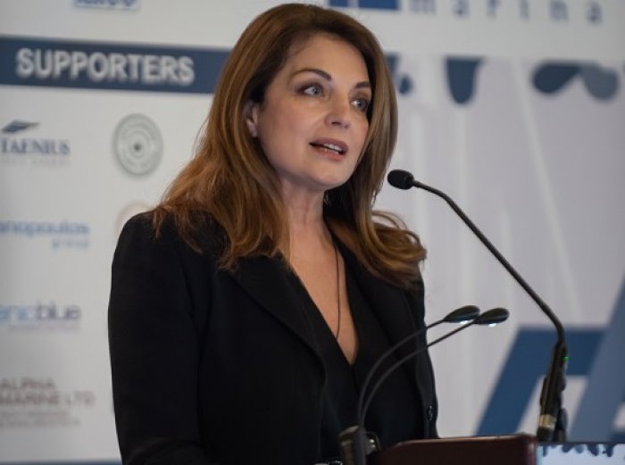 Foto (© gtp): Die Präsidentin der Griechischen Fremdenverkehrszentrale Angela Gerekou.