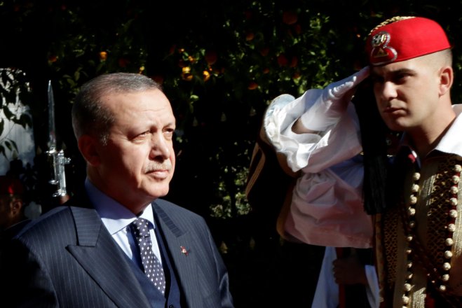 Unser Archivfoto (© Eurokinissi) entstand 2017 während eines offiziellen Besuch des türkischen Präsidenten Recep Tayyip Erdogan in Athen.